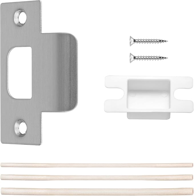 Stainless Steel T-Strike Door Strike Plate, Brushed Nickel Strike Plates | by BonKuDoo