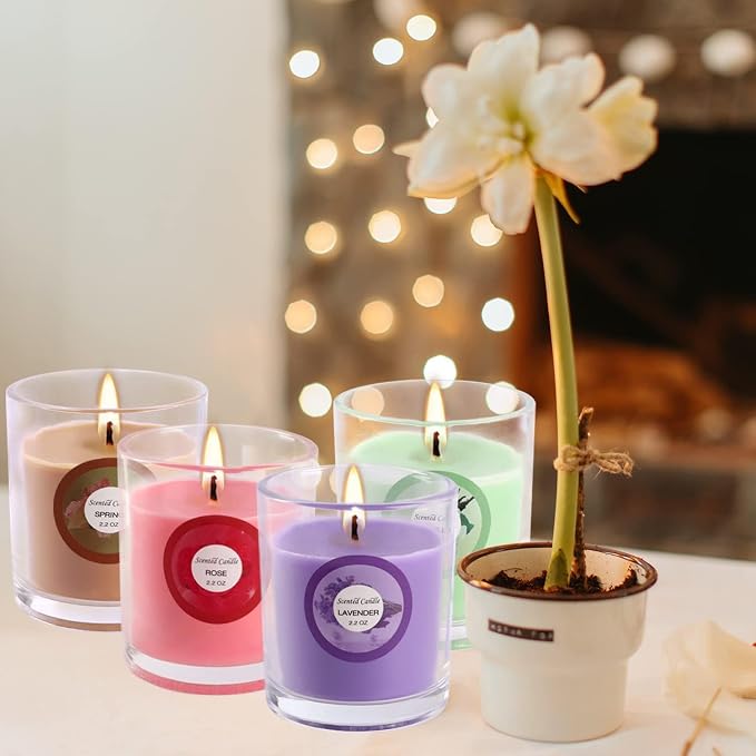 YOROXRG Scented Candles, Strawberry, Aromatherapy Candles, Soy Wax Glass Jar - Image 5
