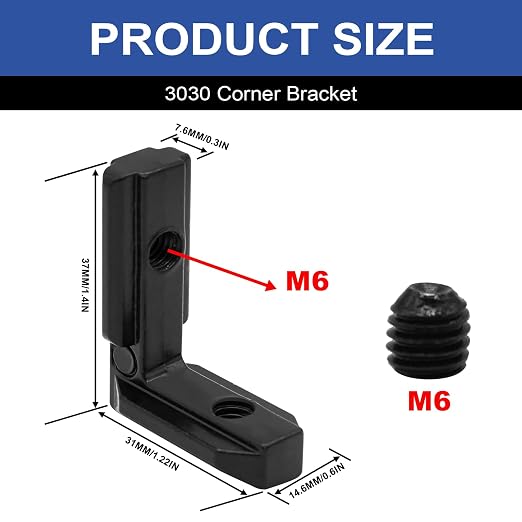 24pcs 3030 Extrusion Connector Corner Bracket Joint Black | 3030 Extruded - Image 4