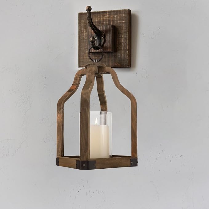 Rustic Wood Lantern Candle Holder - Image 5