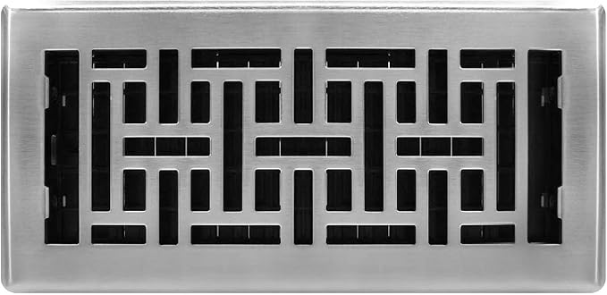 Decor Grates AJH410-NKL Oriental Floor Register, 4x10 Inches, Brushed Nickel - Image 6