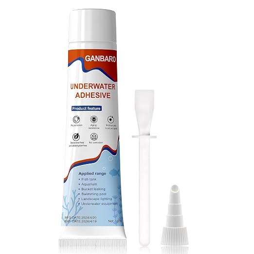 Ganbaro® 4 oz Underwater Sealant, Aquarium Sealant Clear, Marine Silicone by Unknown