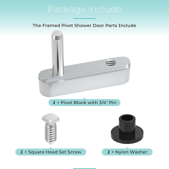 Shower Door Pivot Block with 3/4" Pin - Image 4