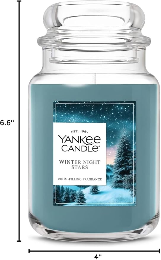 Yankee Candle Winter Night Stars, Christmas Scented Candle, 22oz Large Jar - Image 8