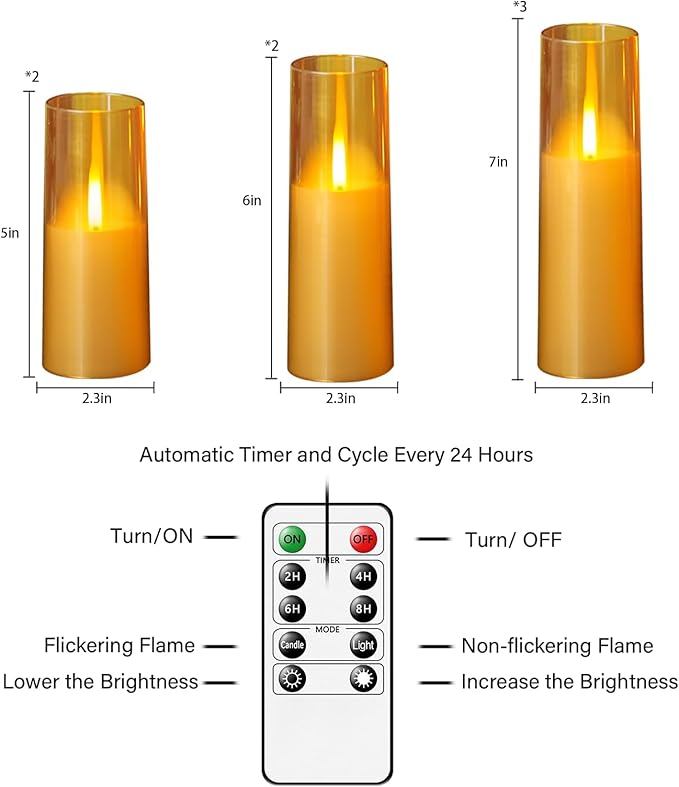 kakoya Flameless LED Candles Upgraded Realistic Flickering Flame, LED Pillar - Image 5