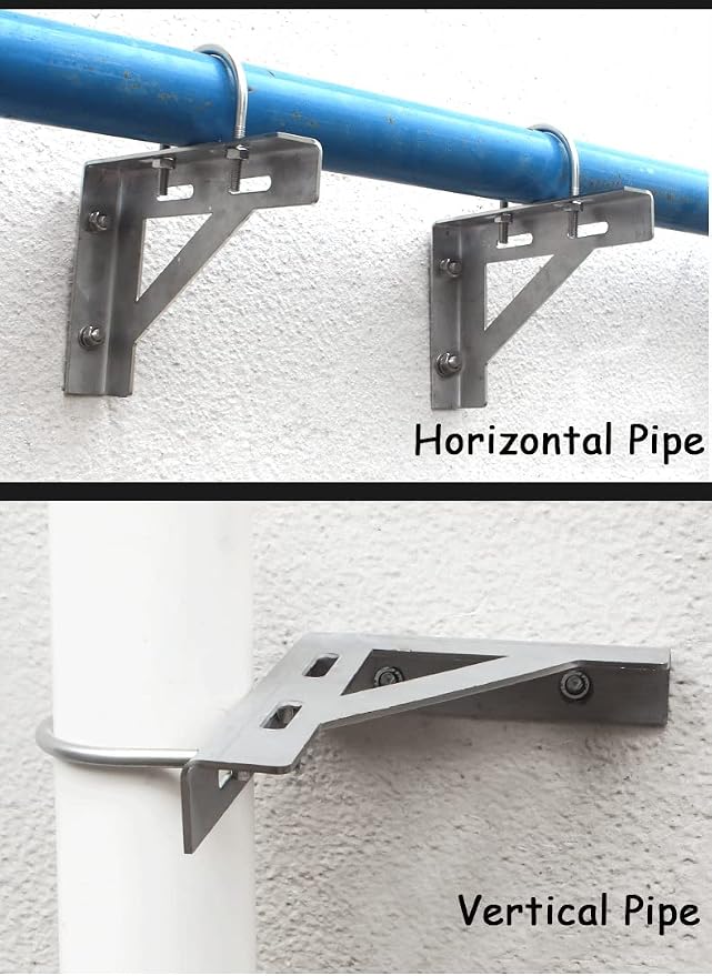 Primst Heavy Duty L Bracket, Stainless Steel Wall Mount Ceiling Mount Pipe - Image 2