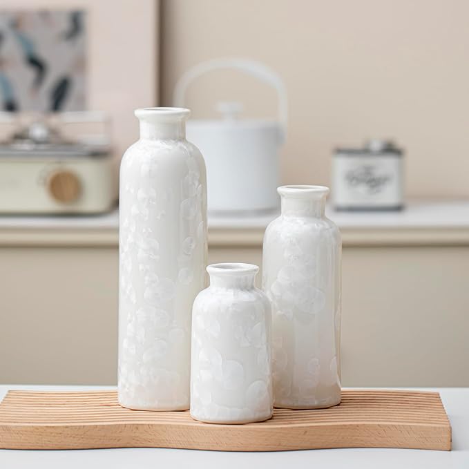 Modern Ceramic Vase Set of 3, Decorative Bottles - Image 4