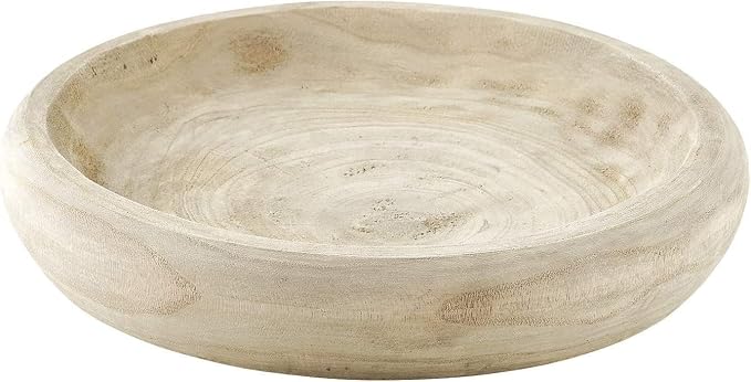Wooden Decorative Bowl – Hand Carved Natural Wood Fruit Bowl, Rustic Farmhouse by BOLTCORRSE