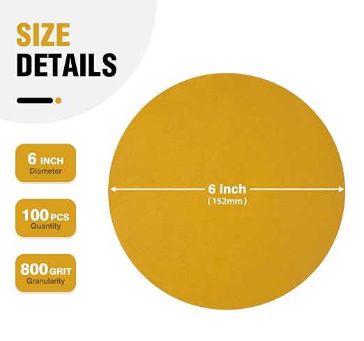 100 PCS 6 Inch PSA Sanding Discs 800 Grit Adhesive Backed Sandpaper Roll - Image 2