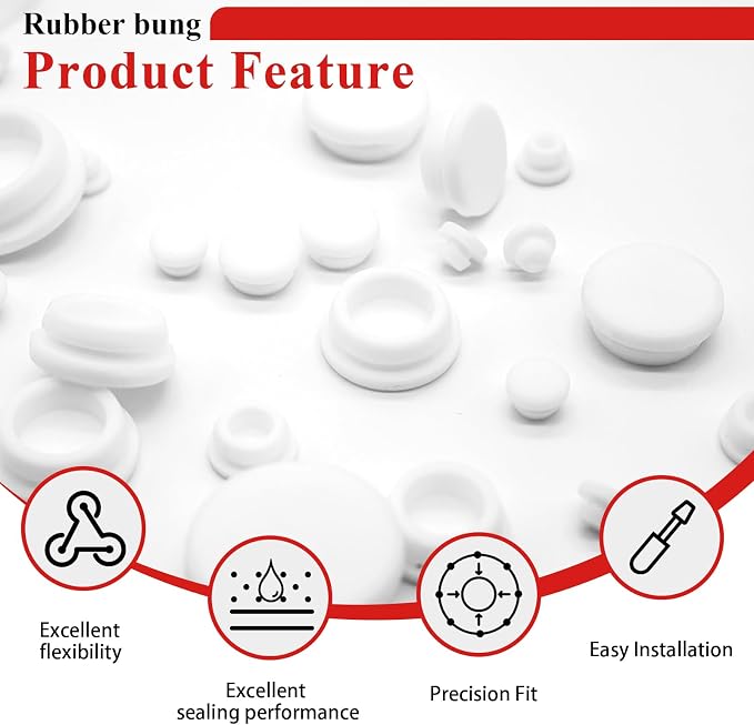 Tnisesm 80PCS Silicone Plug Rubber Plugs - Image 3
