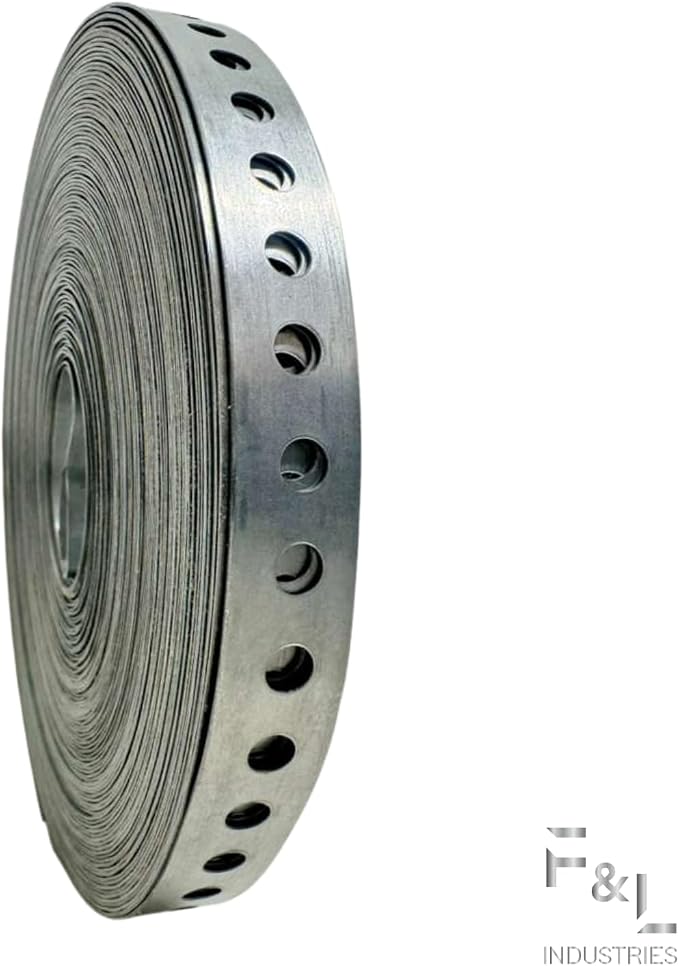 F&L Galvanized Pipe Strap 3/4" x 100 FT – Heavy-Duty 24 Gauge Steel Hanger Strap - Image 7