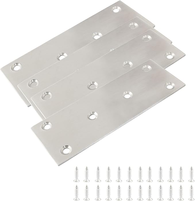 Bonsicoky Flat Straight Brace Brackets, Fixing Mending Joining Plates, Shelf - Image 5