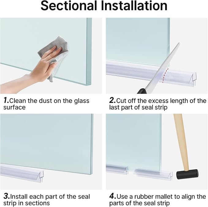 AmazerBath 3 PCS Shower Door Bottom Seal - Image 5