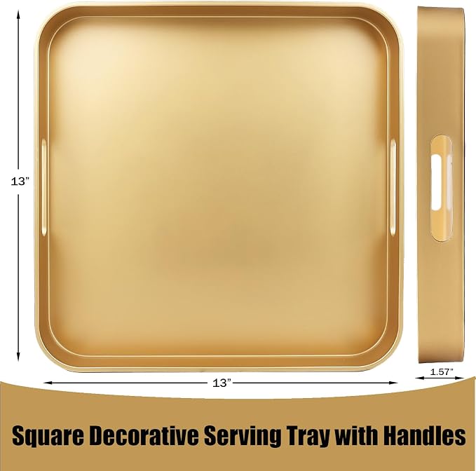 Gold Square Decorative Tray - Image 3