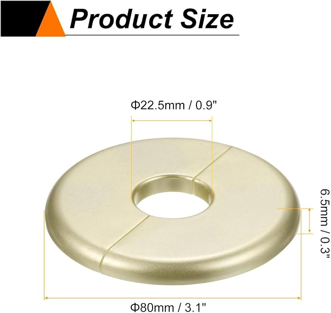 HARFINGTON 2pcs Wall Split Flange 22.5mm/0.9" Self-Adhesive Plumbing Cover - Image 2