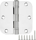 TDCHINGES Rounded Door Hinges Polished Chrome 3.5 Inch 5/8" Lasting Mute | 1 by TDCHINGES