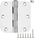 TDCHINGES Rounded Door Hinges Polished Chrome 3.5 Inch 5/8" Lasting Mute | 18 by TDCHINGES