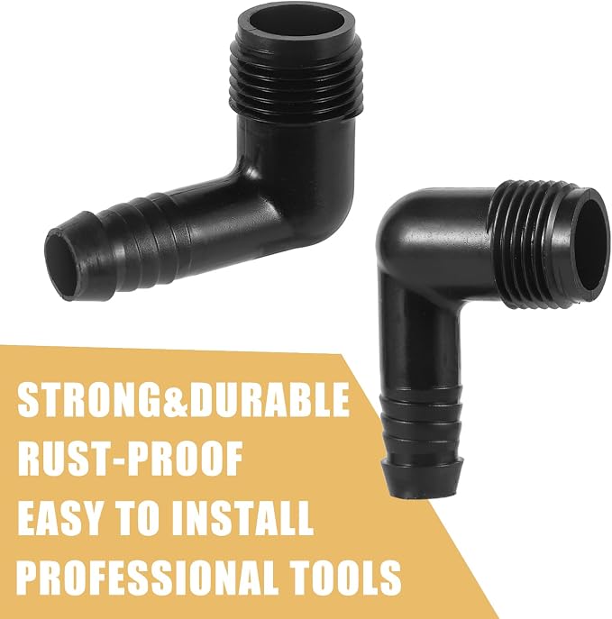 10pc Drip Irrigation Adapter 1/2"X1/2" 90-Degree Elbow NPT Male Pipe Fitting | - Image 3