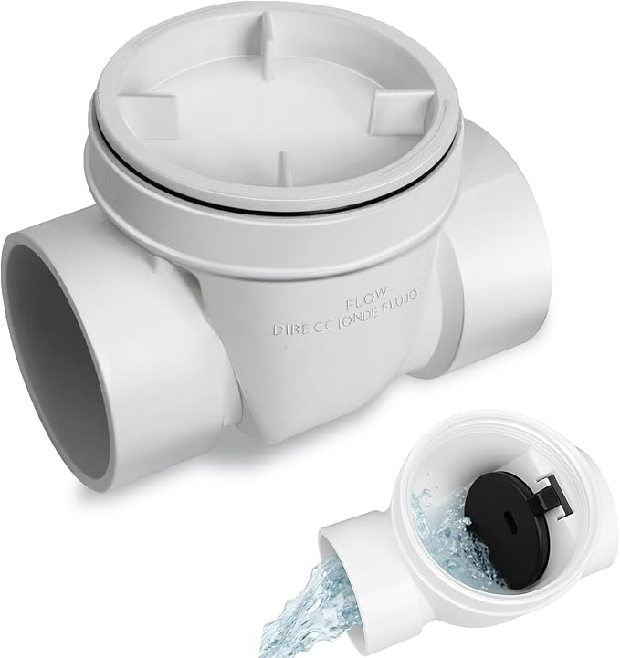 4" PVC Backwater Valve Drain Backflow Preventer Valve by Zejoot