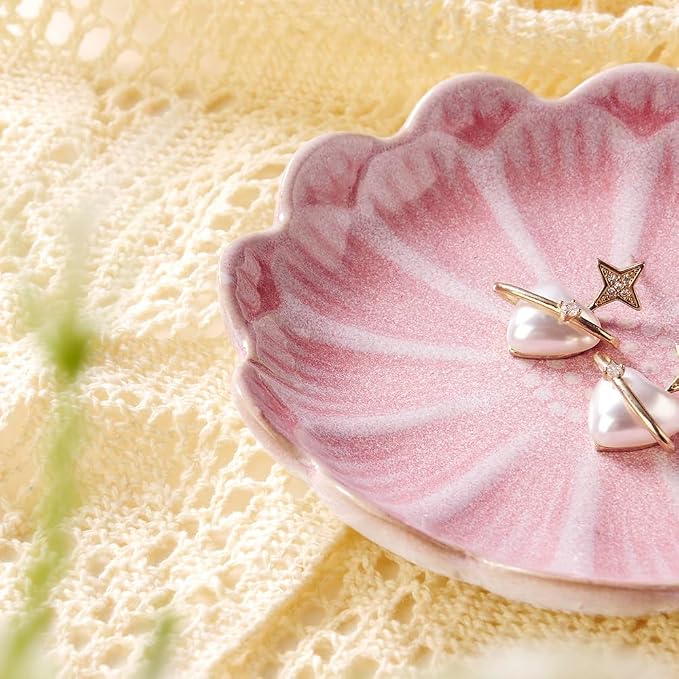 Lotus Ring Holder Dish Small Indoor Ash Tray, Ceramic Dessert Plate Trinket - Image 3