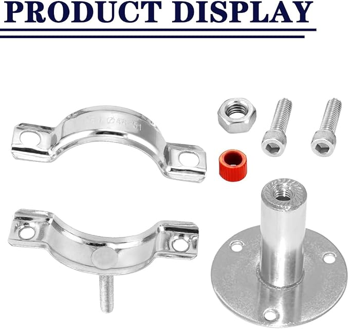 2" Stainless Steel Wall Mount Ceiling Mount Pipe Support，Adjustable Pipe - Image 3