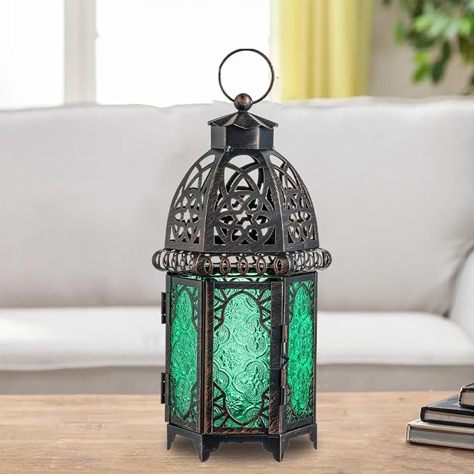 NEEDOMO Hanging Moroccan Lantern, 12.8'' Vintage Candle Holder, Metal Lanterns - Image 6