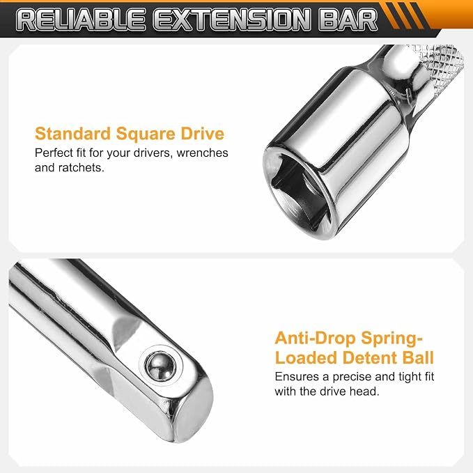 HARFINGTON 1pcs Socket Extension Bar 1/4" Drive 10" Long Extension Bars Impact - Image 3