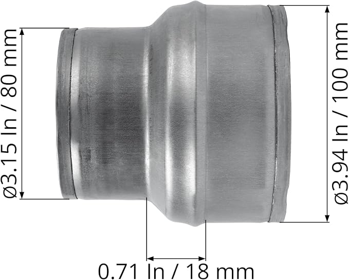 4" to 3" Inch Galvanized Steel Round Duct Reducer - Image 6