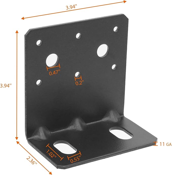 Black 6x6 Post Base Bracket - Image 3
