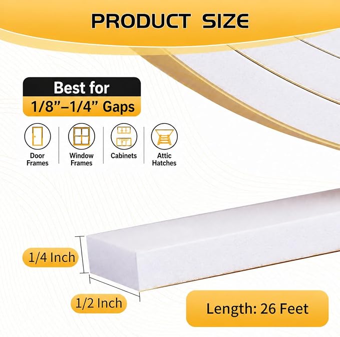 26Ft White Weather Stripping Door Seal - Image 4