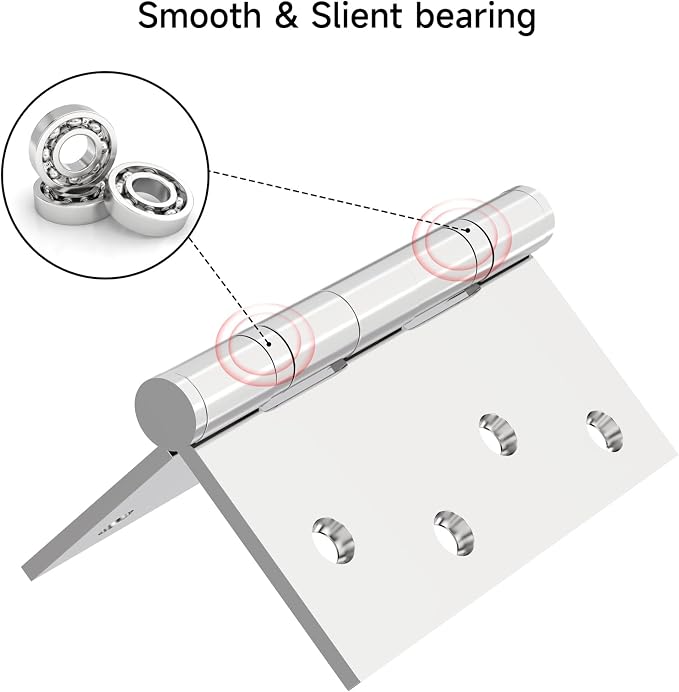 Bartuda Stainless Steel Ball Bearing Door Hinges, 4 Inch 3mm Thick, 3 Pack | - Image 5