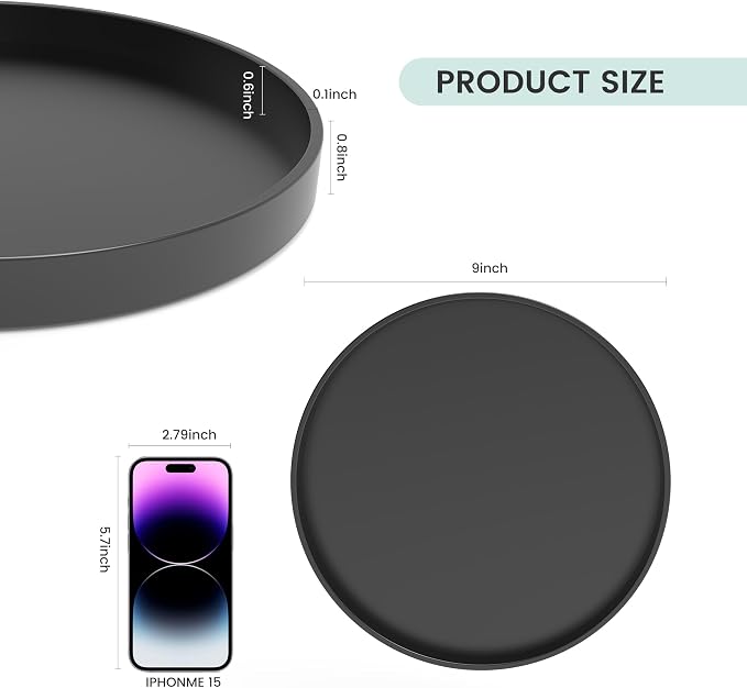 2 Pack 9" Bathroom and Vanity Tray, ABS Bathroom Counter Organizer, Coffee - Image 7
