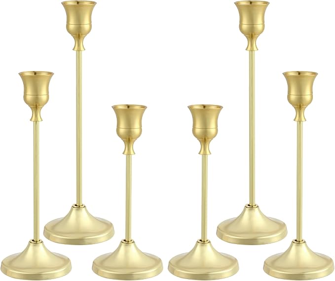 Candlestick Holders 6PCS, Metal Taper Candle Holder, Candle Holder by Tunyet