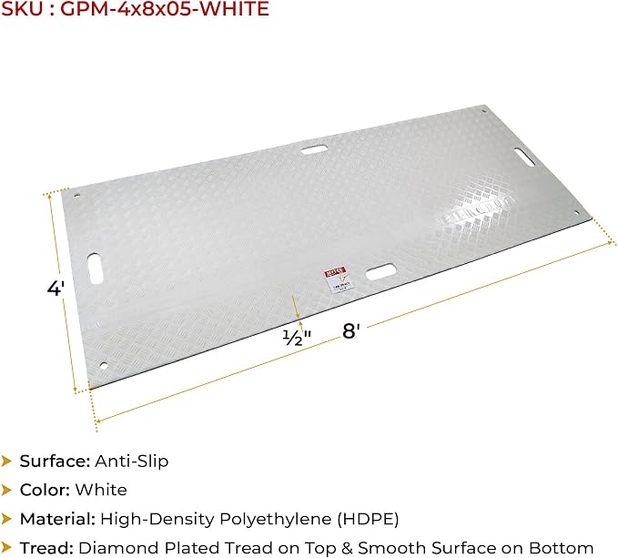 5 Pk 4' x 8' White Ground Protection Mats - Image 9