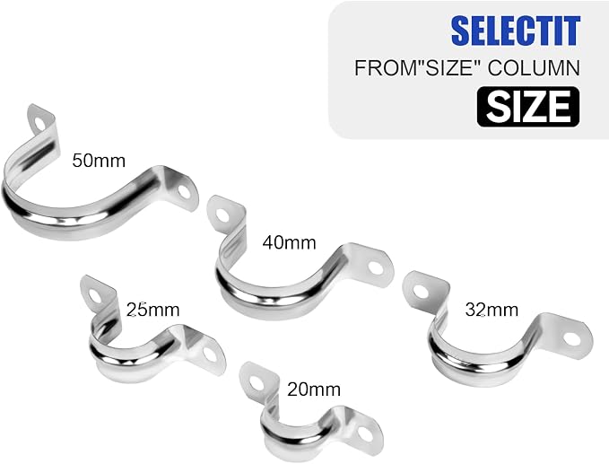 30Pcs 1/2 Inch Stainless Steel Conduit Clamps, 2 Hole Strap U Bracket Rigid - Image 6