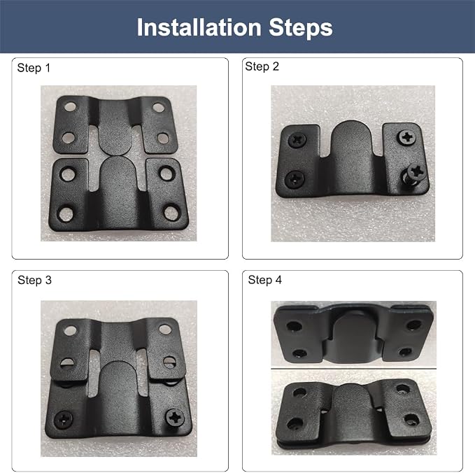 10Pcs Black Flush Mount Brackets 2.1" x 1.3" Stainless Steel Interlock Photo - Image 4