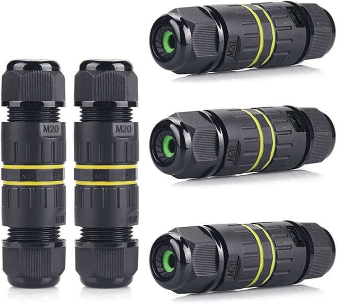 IP68 Waterproof 2 Way 2 Pin Junction Box Electrical Cable Connector, 5 Pack 24A by Thereisnofuturewithouthighqualityproducts