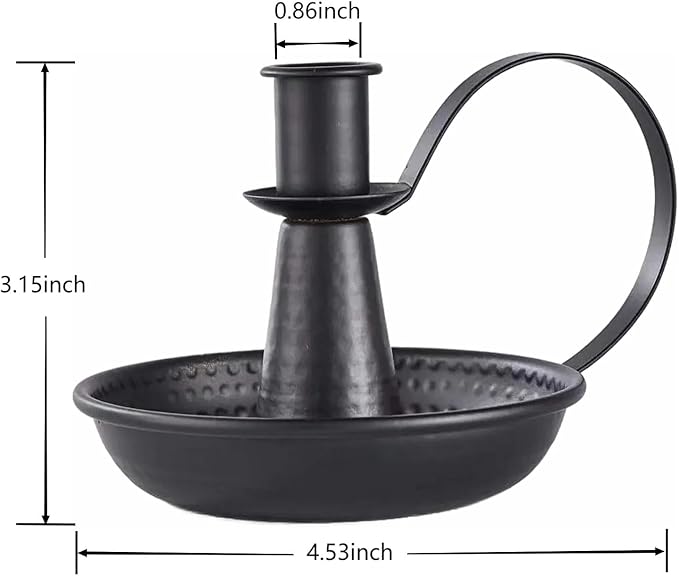 Black Retro Iron Taper Candle Holders - Image 2