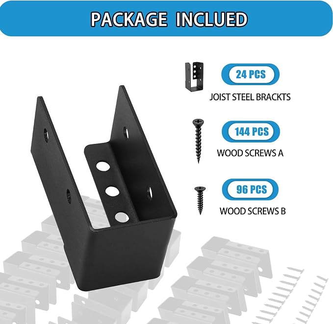 2x4 Joist Hanger 24PCS, Outdoor Trim Concealed-Flange Joist Bracket | Railing - Image 4