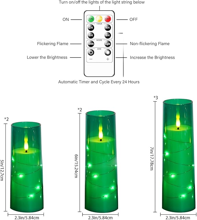 Flameless Candles, with Embedded Star String, Battery Operated Candles - Image 2