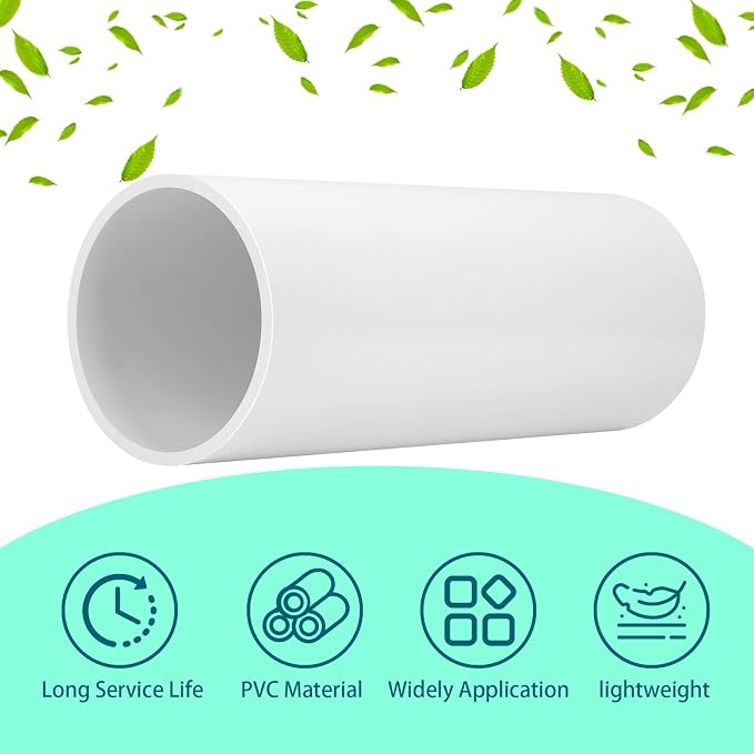 6 Inch PVC Pipe 17" Long White Sch40 Industrial PVC Pipes - Image 4