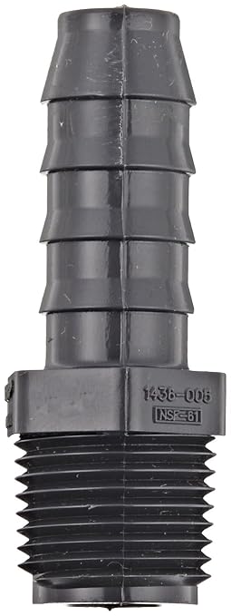 Spears 1436 Series PVC Tube Fitting, Schedule 40, 1/2" Barbed x NPT Male - Image 2