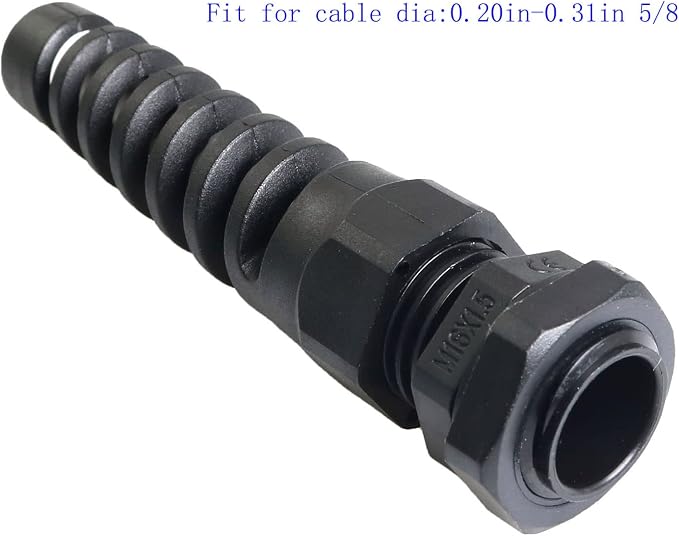 RLECS 2pcs Waterproof Cable Gland 16mm 5/8" Plastic Joint M16 Nylon Cable Seal - Image 4