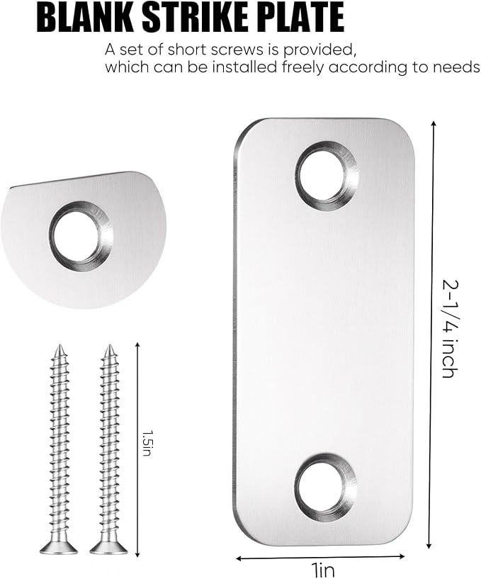 Blulu 1 Set Door Hole Cover Plate Blank Strike Filler Plate, Increase Home - Image 2