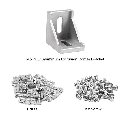 24pcs 3030 Aluminum Extrusion Corner Bracket Silver - Image 3