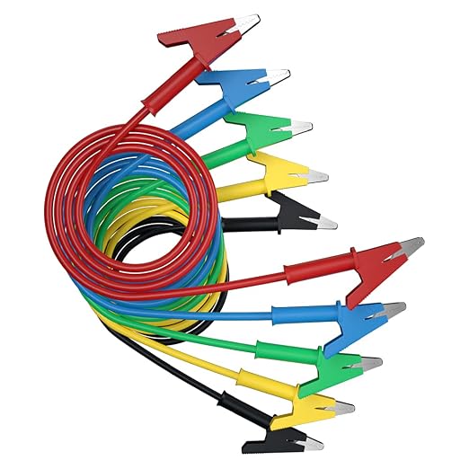 5pcs Alligator Clips Electrical Test Leads Dual Ended Crocodile Wire Cable by CZJZDZ