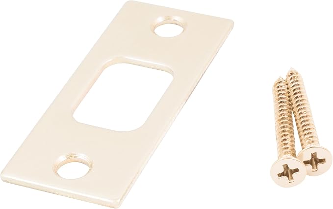 Square Corner Deadbolt Strike Plate, 1-1/8" x 2-3/4", 2-1/8" Center-to-Center by StoneHarborHardware