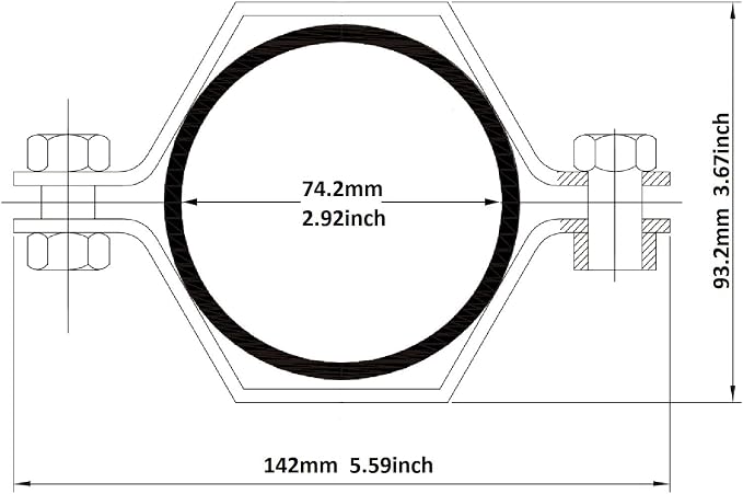 QiiMii 3" Hexagon Tube Hanger Stainless Steel SS304 - Image 6