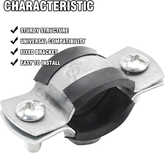 VIKKSAER 10Pcs Adjustable Pipe Bracket Clamp, Pipe Clamp Split Ring Hanger - Image 4