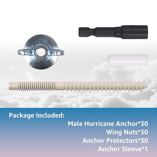 1/4"-20 x 2-1/4"Hurricane Anchor Kit-Hurricane Shutter Hardware Kit | - Image 3